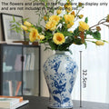 Axyaa Blue White Vase Pot Flower Arrangement Room Decor Aesthetic Flowers Vases