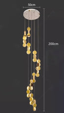 Axyaa Crystal Chandelier Stair Pendant Lamp Living Room Interior Lighting