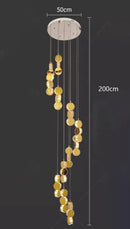 Crystal Chandelier Stair Pendant Lamp Living Room Lighting Axyaa