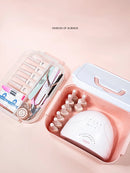Axyaa Nail Art Storage Box: Plastic Organizer for Manicure Accessories & Gel Polish