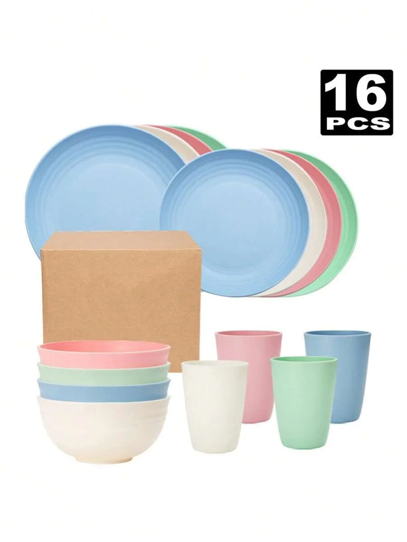 Axyaa 32-Piece Reusable Plastic Cutlery Set & Dinnerware for Home and Parties