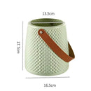 Axyaa Leather Handle Flower Vase Modern Nordic Style Plastic Pot