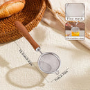 Axyaa Stainless Steel Fine Mesh Colander with Plastic Handle - Kitchen Strainer