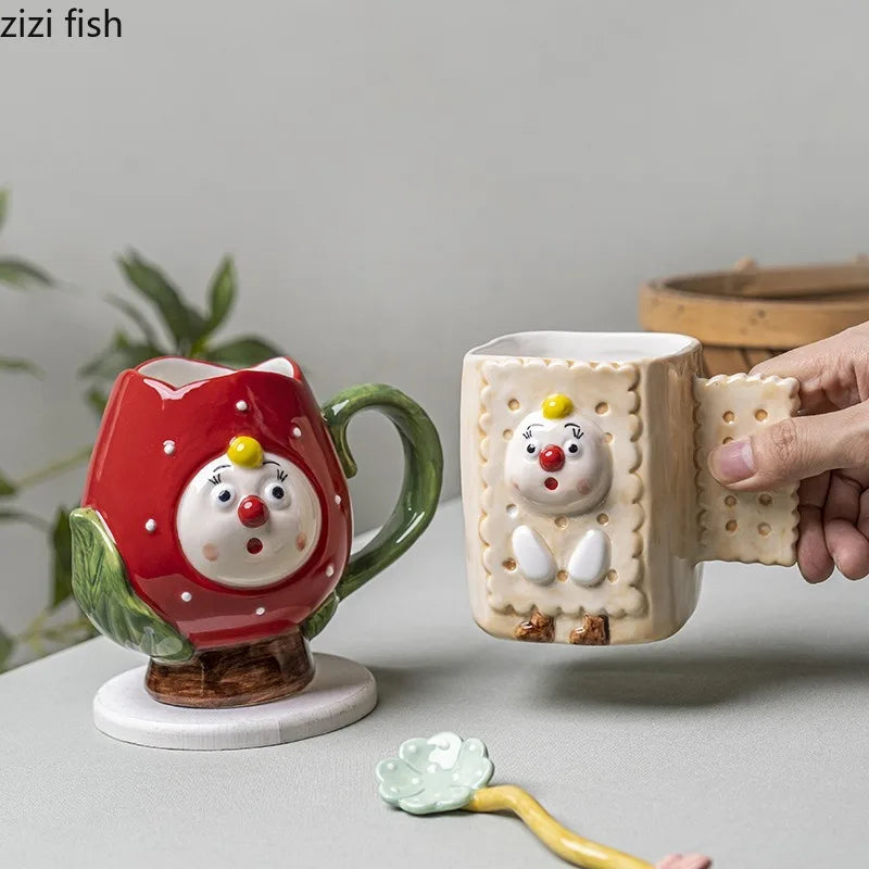 Axya Ceramic Water Cup Teacup Milk Mugs Coffee Cup Breakfast Office Juice Jug