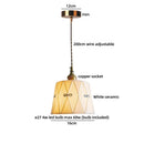 Axyaa Ceramic LED Pendant Lamp Vintage Retro Hanging Lights Gold Brass Finish