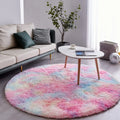 Axyaa Gray Fluffy Plush Carpet Round Rug for Living Room, Kids Bedroom, Nursery & Home Decor