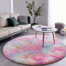 Axyaa Gray Fluffy Plush Carpet Round Rug for Living Room, Kids Bedroom, Nursery & Home Decor