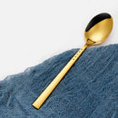 Axyaa Gold Stainless Steel Coffee Spoon Set - 6 Pieces Slim Teaspoons for Desserts