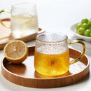 Axyaa 400ml Rose Glass Cup with Handle for Juice Coffee Tea Milk