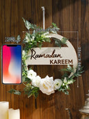 Ramadan Festival Wooden Doorplate Wreath - Axyaa Spring Garland Hanging Ornaments