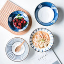Axyaa Ceramic Salad Bowl Set: Hand-Painted Tableware for Home, Large Size, Internet Celebrity Favorite