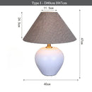 Axyaa Japanese Ceramic LED Floor Lamp with Fabric Lampshade for Home Decor
