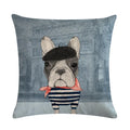 Axyaa Animal Pillowcase Family Car Pillow Case Cartoon Flax Cushion Cover