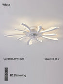 Axyaa 110-240v LED Ceiling Fan Light: Black/White, Intelligent, Creative, for Living Room