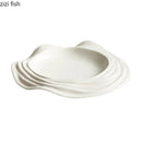 Axya Irregular Shape Ceramic Plate for Pasta, Steak, Sushi, and Snacks