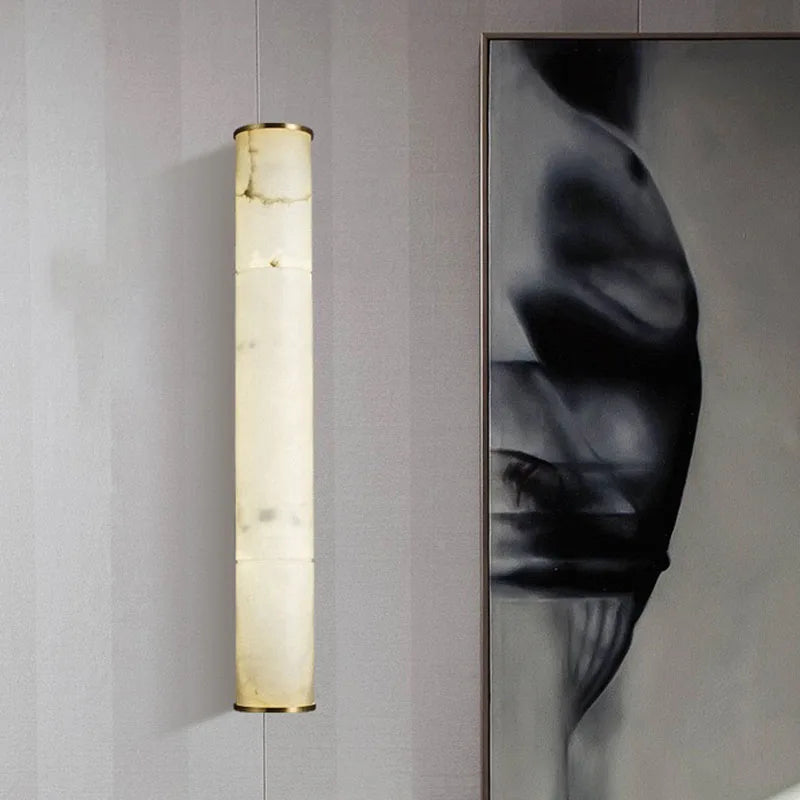 Natural Marble LED Wall Lights by Axyaa - Copper Parlor Dining Room SconcesLuxury Bedroom Art Deco Drop