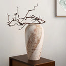 Axyaa Wabi-Sabi Ceramic Vase, Retro Earthenware Jar, High-End Flower Arrangement, Living Room Decor