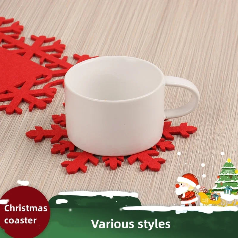 Christmas Snowflake Felt Coaster Set by Axyaa