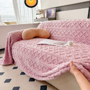 Axyaa Coral Fleece Sofa Blanket - Warm & Soft Blanket for 1-4 Seat Couch