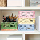 Axyaa 5-Color Foldable Stackable Baskets Set for Desk Organization