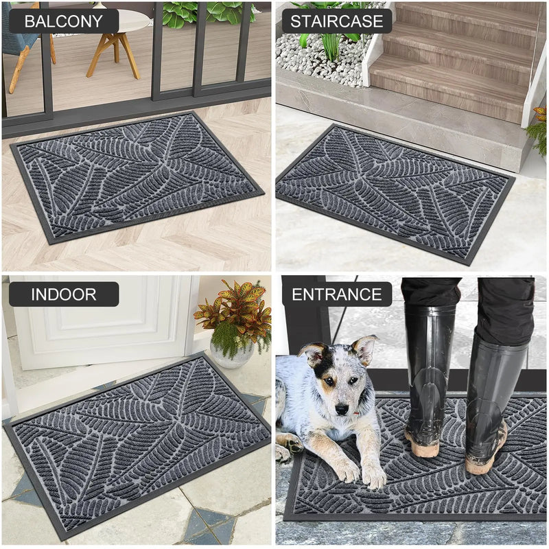 Axyaa Rubber Entrance Doormats: Non-slip Heavy Duty Outdoor Mats