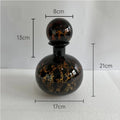 Axyaa Leopard Texture Glass Vase Modern Floral Arrangement Room Decor