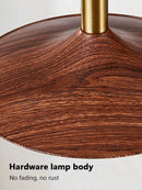 Axyaa Walnut UFO Chandelier: Modern Minimalist Pendant Lamp for Dining Room & Bedroom