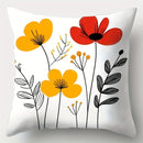 Axyaa Modern Floral Throw Pillow Covers Set - 17.7"x17.7" Vibrant Polyester Cushion Cases
