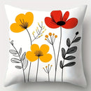 Axyaa Floral Throw Pillow Covers Set - 4 Pack, 17.7"x17.7", Vibrant Print, Zippered Cushion Cases
