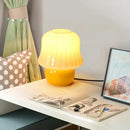 Axyaa Warm LED Stained Glass Table Lamp, French Cream Style, Modern Nordic Design