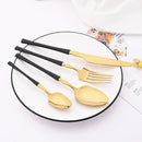 Axyaa 24Pcs Pink Gold Stainless Steel Cutlery Set - Western Flatware Tableware
