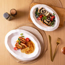 Axyaa Ceramic Oval Fish Plate for Steamed Fish and Vegetables