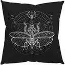 Axyaa Moth & Occult Symbols Pattern Pillow Cover for Sofa, Bedroom, Car
