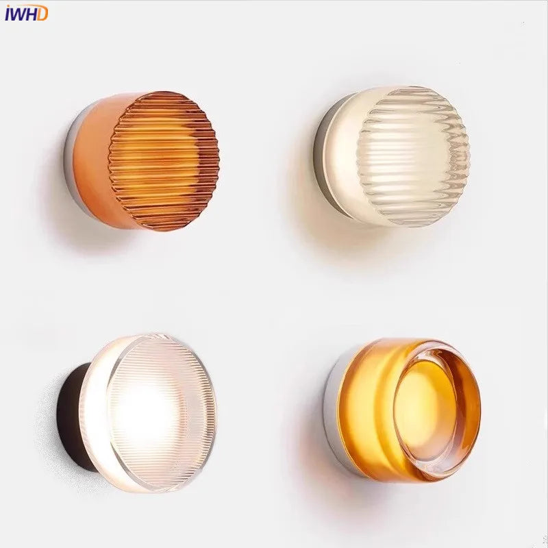 Axyaa Round Acrylic LED Wall Sconce Light for Corridor Balcony Modern Atmosphere