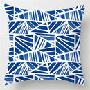 Axyaa Blue Geometric Marble Pillow Cover - Decorative Throw Cushion Case