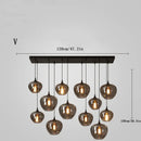 Axyaa Grey Glass Pendant Light for Dining and Bar, Industrial Chandelier