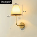 Axyaa Fabric Retro LED Wall Lamp for Bathroom Bedroom Hotel Decor Lighting