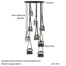 Axyaa Leather Belt Glass Chandelier Pendant Light Luxury LED Lamps Dining Living Room