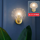 Axyaa Nordic Glass Shell Wall Lamp E14 Bedroom Living Room Corridor Light