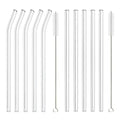 Axyaa Reusable Glass Drinking Straws Set with Brush - Bar Party Accessory