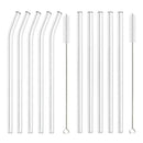 Axyaa Reusable Glass Drinking Straws Set with Brush - Bar Party Accessory