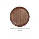 Round Black Walnut Tray by Axyaa - Wooden Plate for Home, Afternoon Tea, Snacks