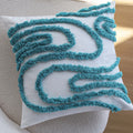 Axyaa Blue Jacquard Embroidery Sofa Pillowcase Cojines Throw Headboard Cover