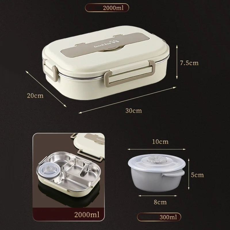 Axyaa Stainless Steel Insulated Lunch Box Set with Bag