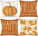 Axyaa Buffalo Check Print Linen Pillow Cover 45x45 for Fall Thanksgiving Decor