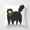 Axyaa Naughty Cat Home Decor Cushion Cover Square Polyester Pillowcase 45x45cm