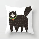 Axyaa Naughty Cat Home Decor Cushion Cover Square Polyester Pillowcase 45x45cm