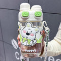 Axyaa Kids Cat Bear Straw Water Bottle - BPA Free, Aesthetic Tritan Tumbler