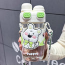 Axyaa Kids Cat Bear Straw Water Bottle - BPA Free, Aesthetic Tritan Tumbler
