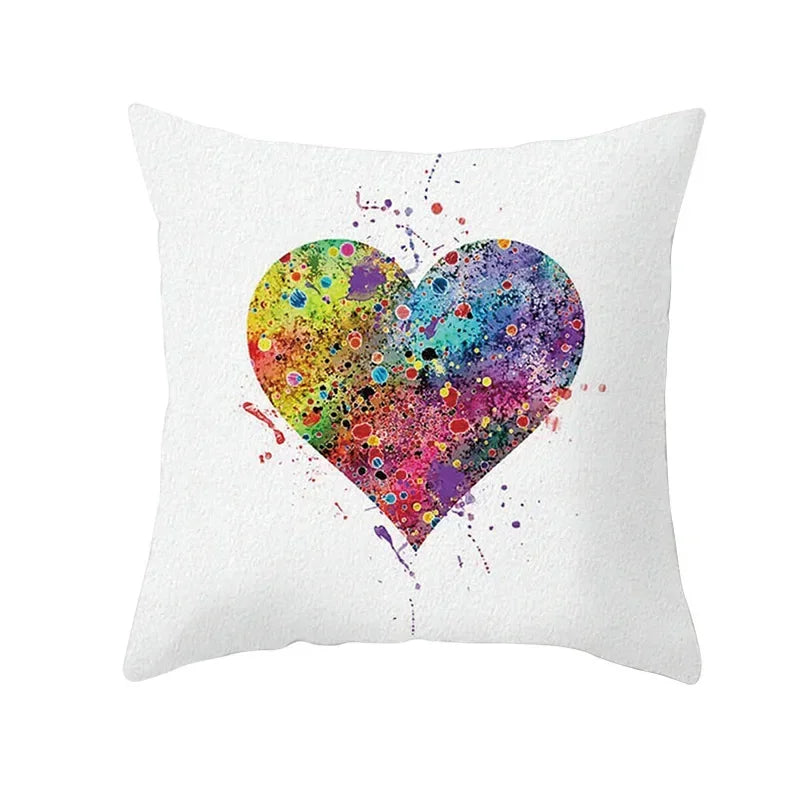 Axyaa Romantic Couple Pillowcases | Soft Cartoon Pattern Sofa Pillow Covers